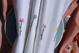 BRODEREDE STOFSERVIETTER blomster(4 stk.)
