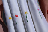 BRODEREDE STOFSERVIETTER blomster(4 stk.)